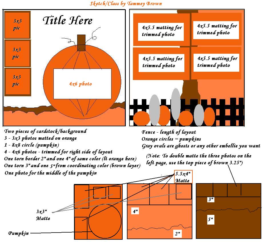 Halloween Scrapbooking Sketch - Free How To Printable