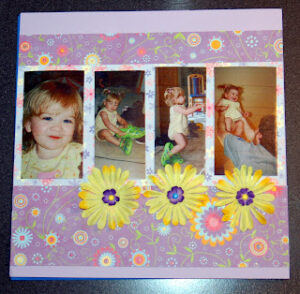 I hope you dance layout with four photos and yellow flowers