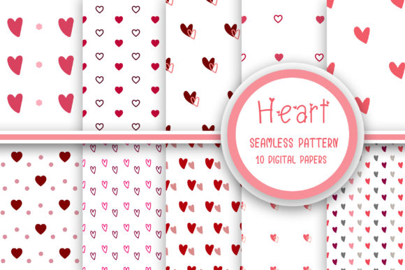 heart covered pattern paper for a tea party themed scrapbook layout