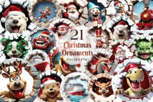 3D Christmas Break Though Ornaments: You can print on physical products as gifts or sell the products you print such as shirts, hats, cups, stickers, cups